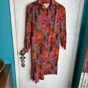 Ceil Hughes vintage silk beautiful print farm Rio vibes